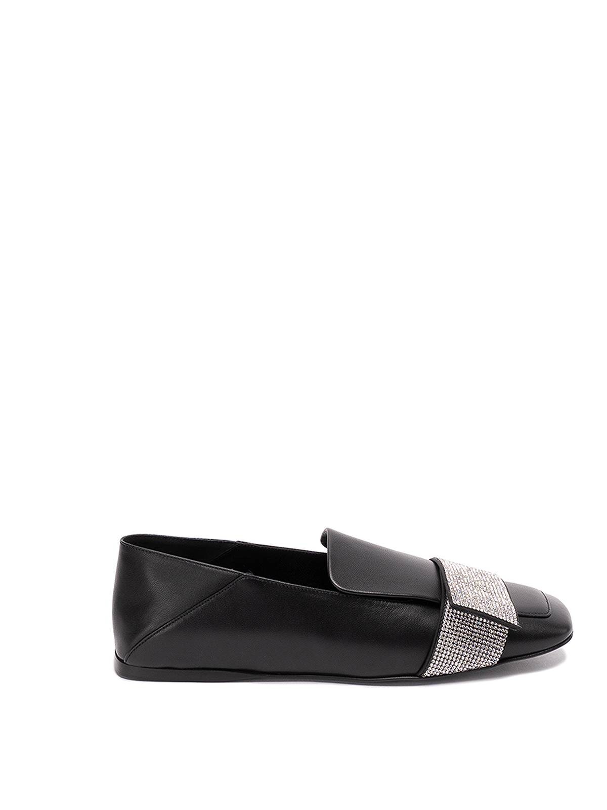 Shop Sergio Rossi `sr1 Paris` Leather Loafers In Negro