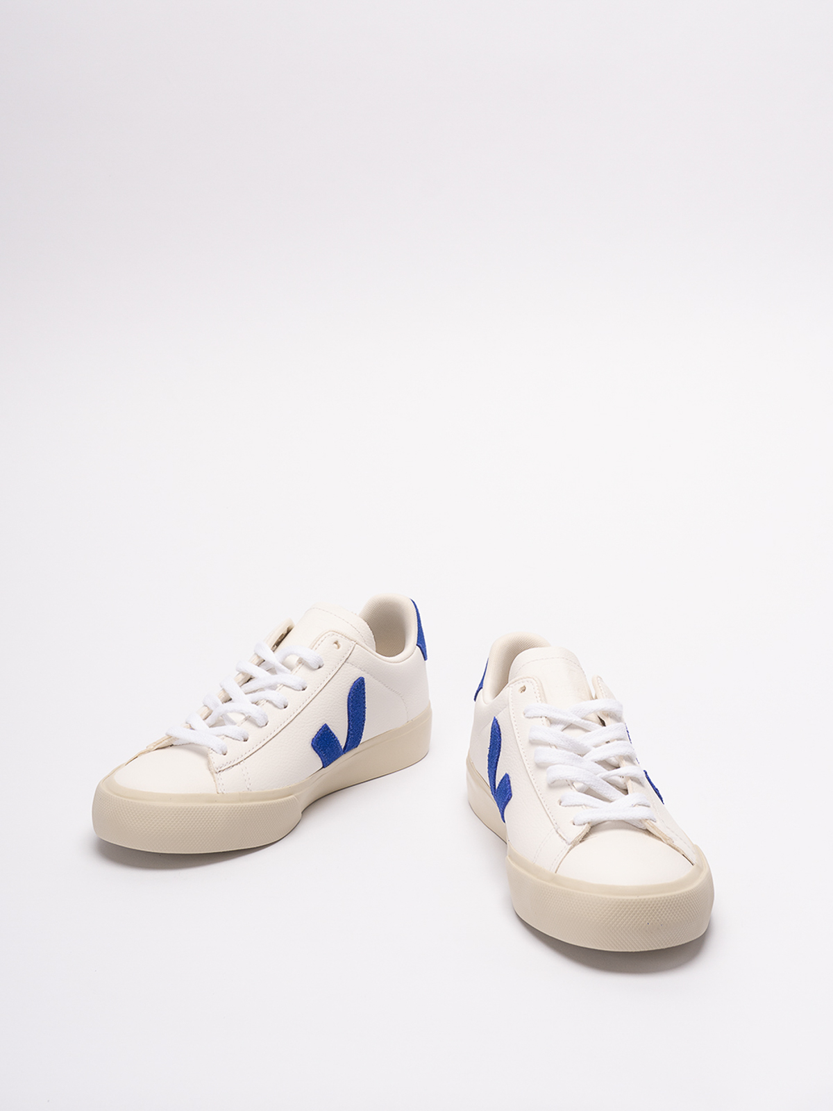 Shop Veja `campo` Leather Sneakers In Beige