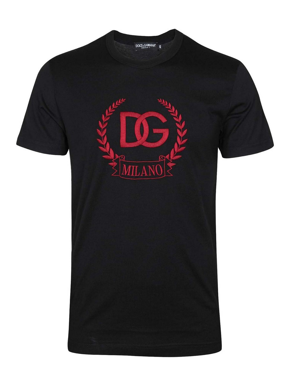 Shop Dolce & Gabbana Cotton Jersey T-shirt With Dg Logo In Black