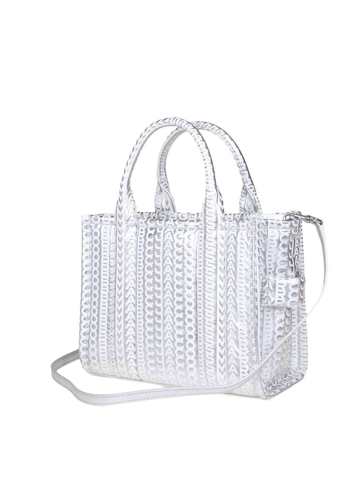 Shop Marc Jacobs The Small Tote In Silver