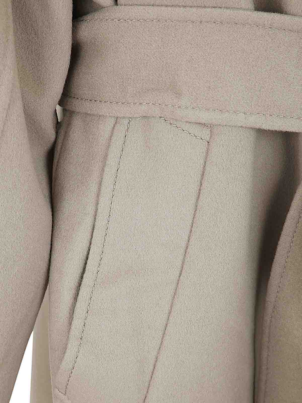 Shop Ami Alexandre Mattiussi Long Belted Coat In Grey