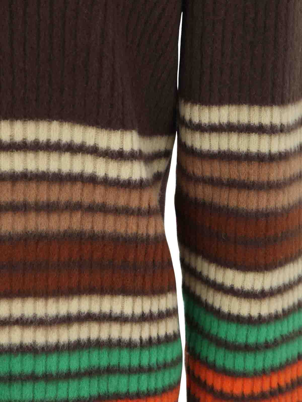 Shop Etro Crew Neck Striped Sweater In Multicolour