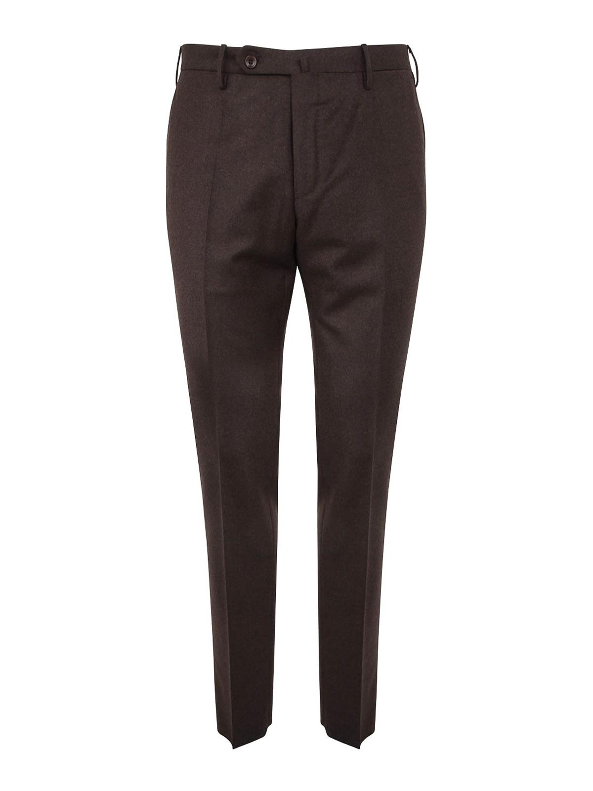 Shop Incotex Flannel Classic Trousers In Brown