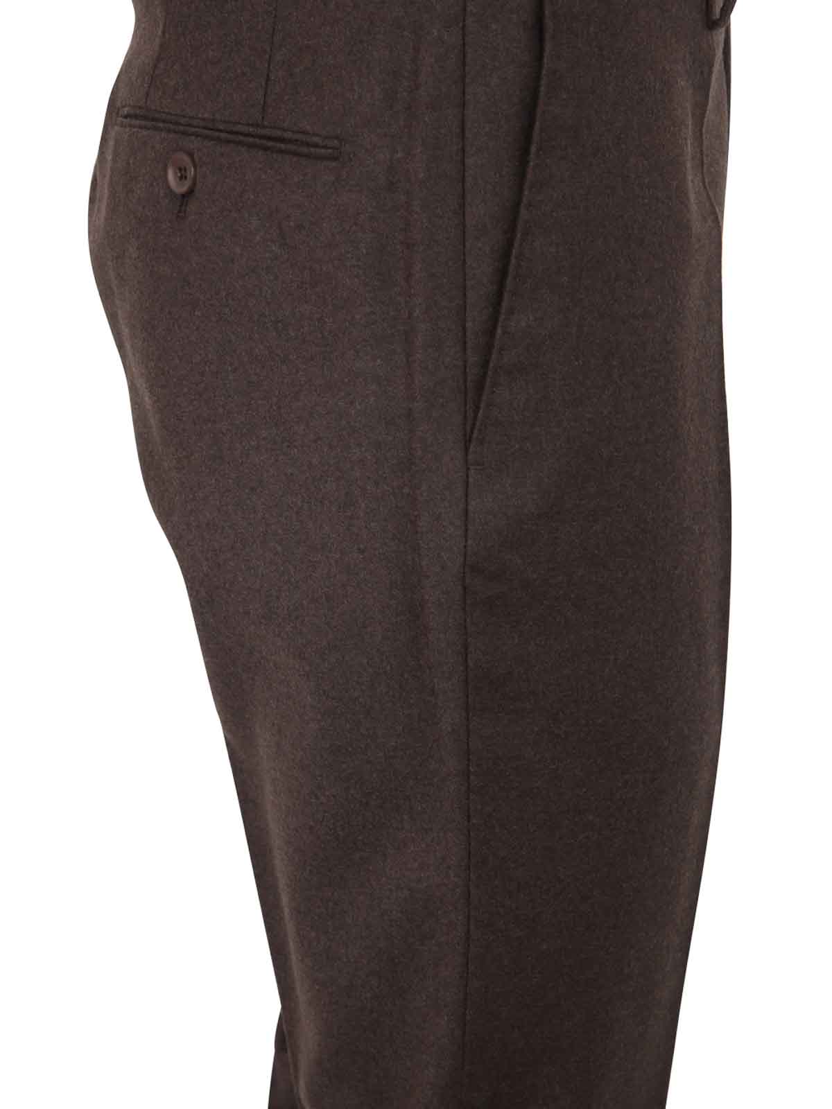 Shop Incotex Flannel Classic Trousers In Brown