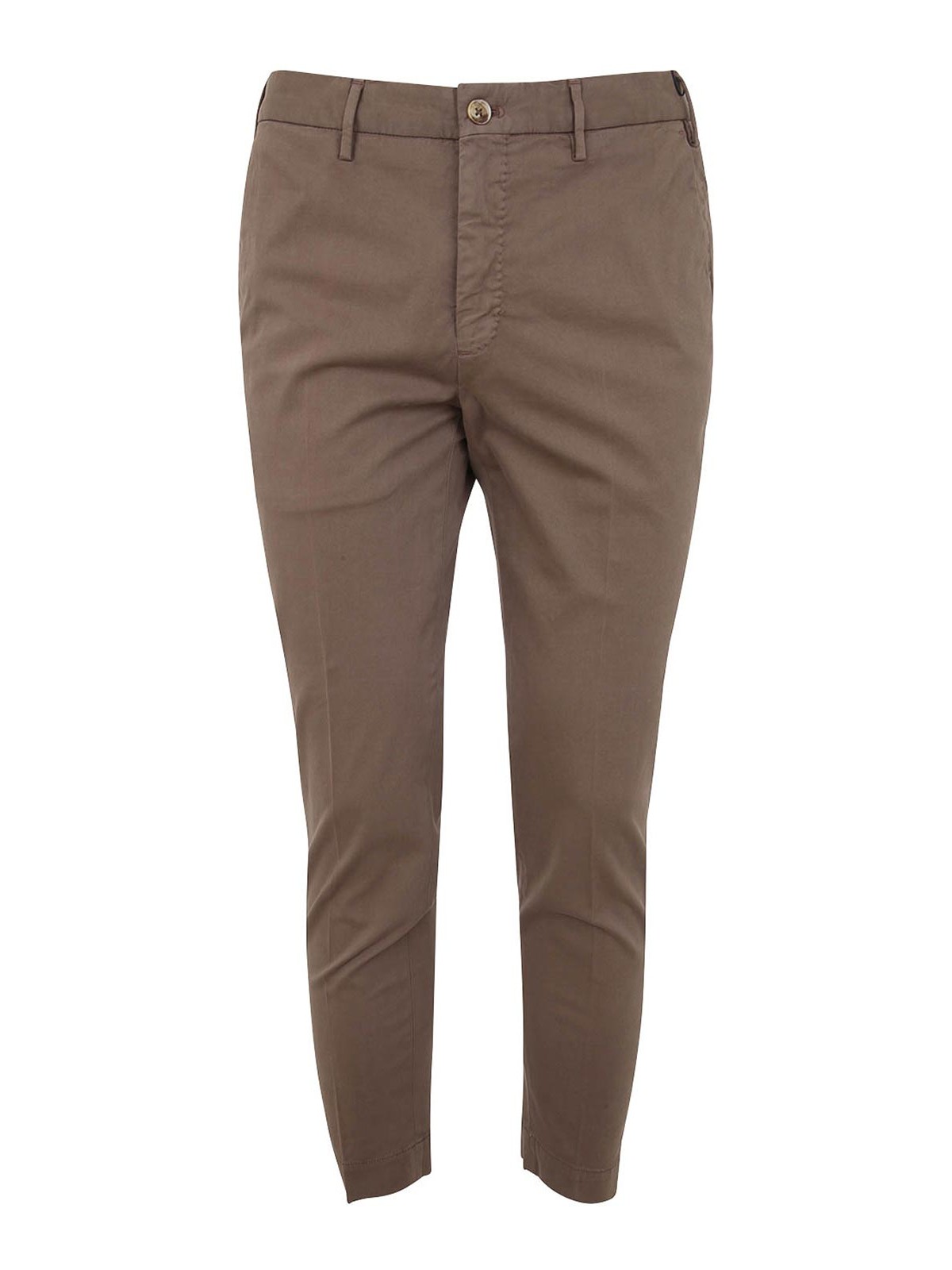 Shop Incotex Cotton Short Trousers In Brown