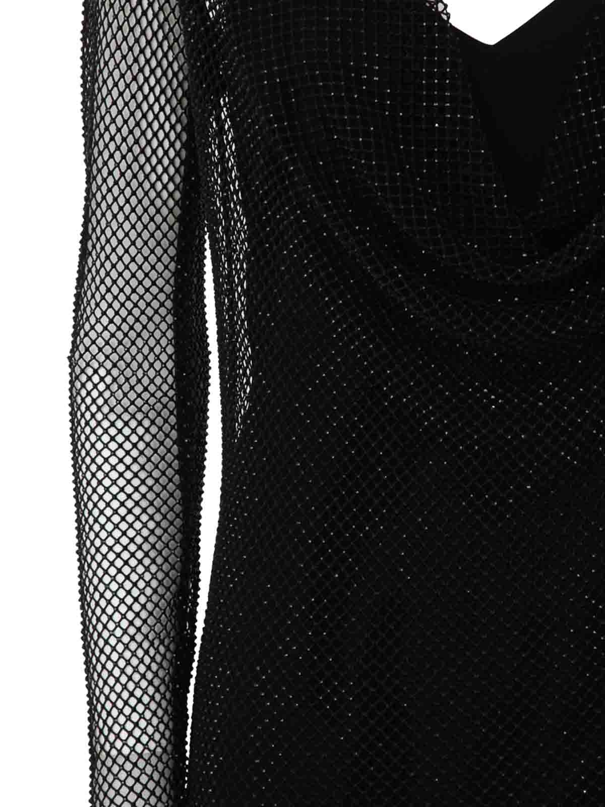 Shop Max Mara Vezzo Mini Dress With Strass In Black