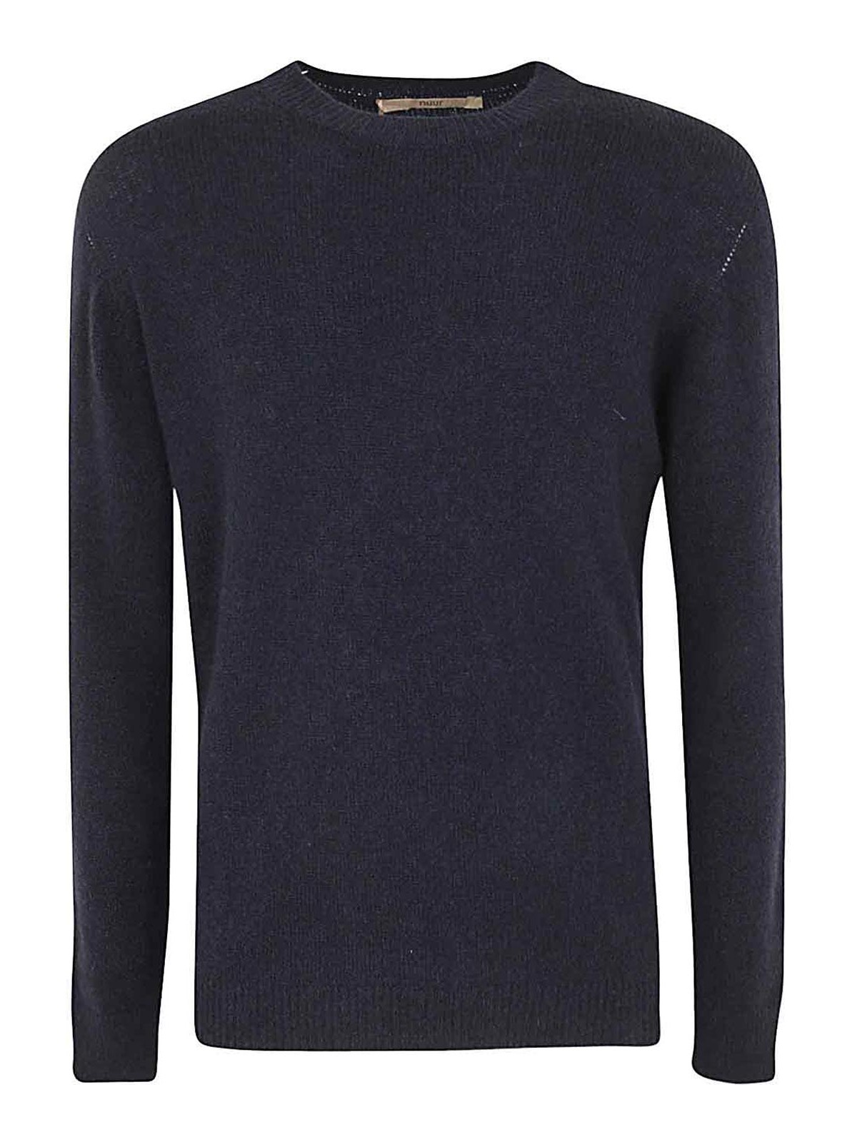 Shop Nuur Long Sleeves Crew Neck Sweater In Blue