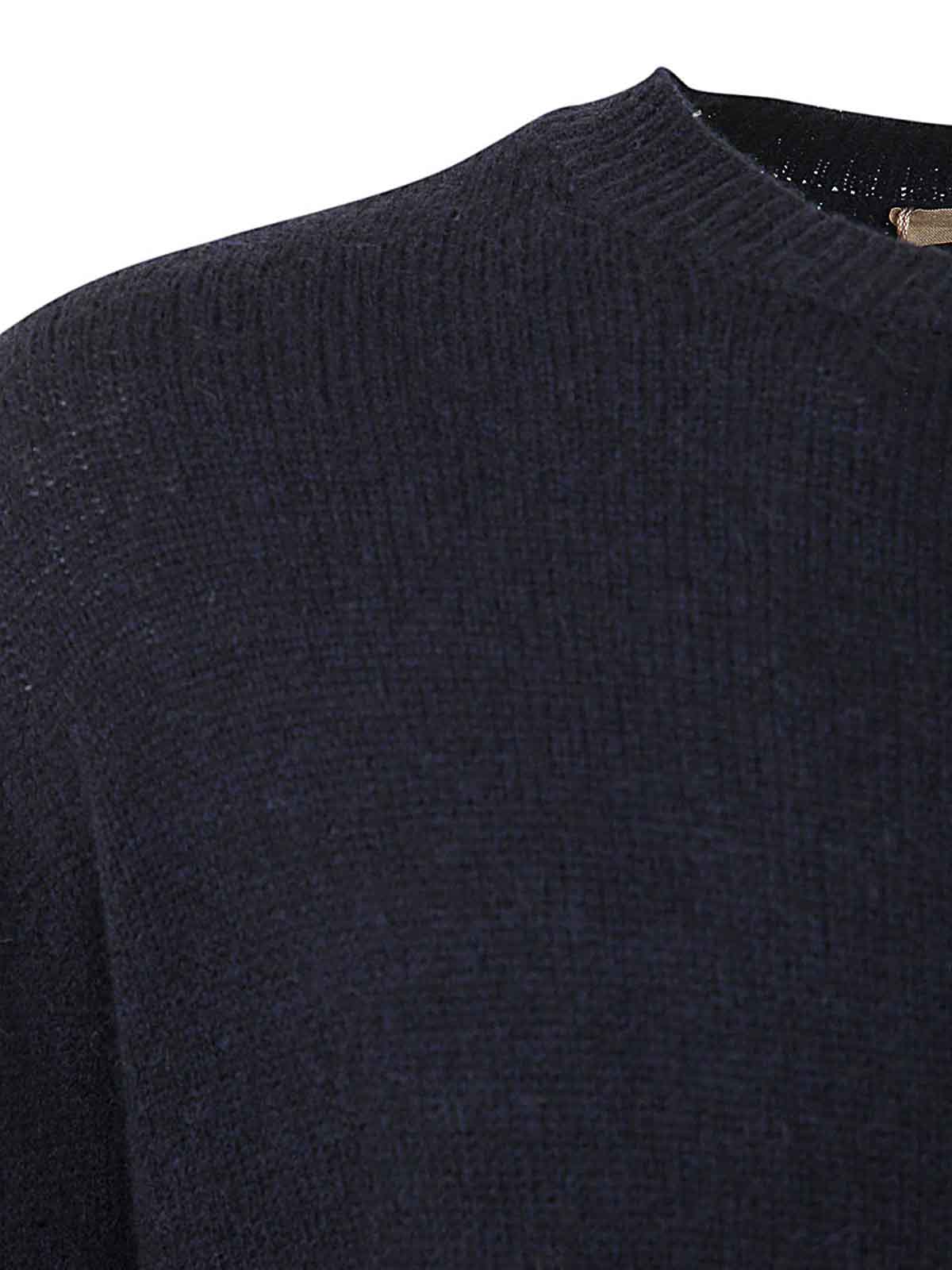 Shop Nuur Long Sleeves Crew Neck Sweater In Blue
