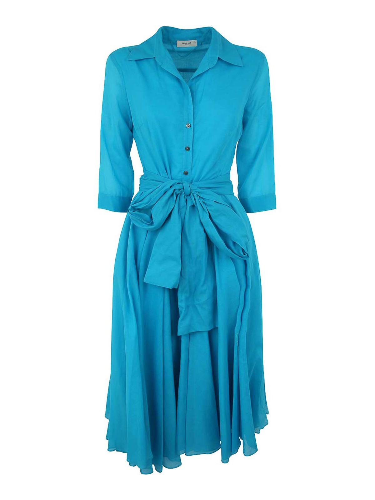 Shop Nina 14.7 Cotton Voille Dress In Blue