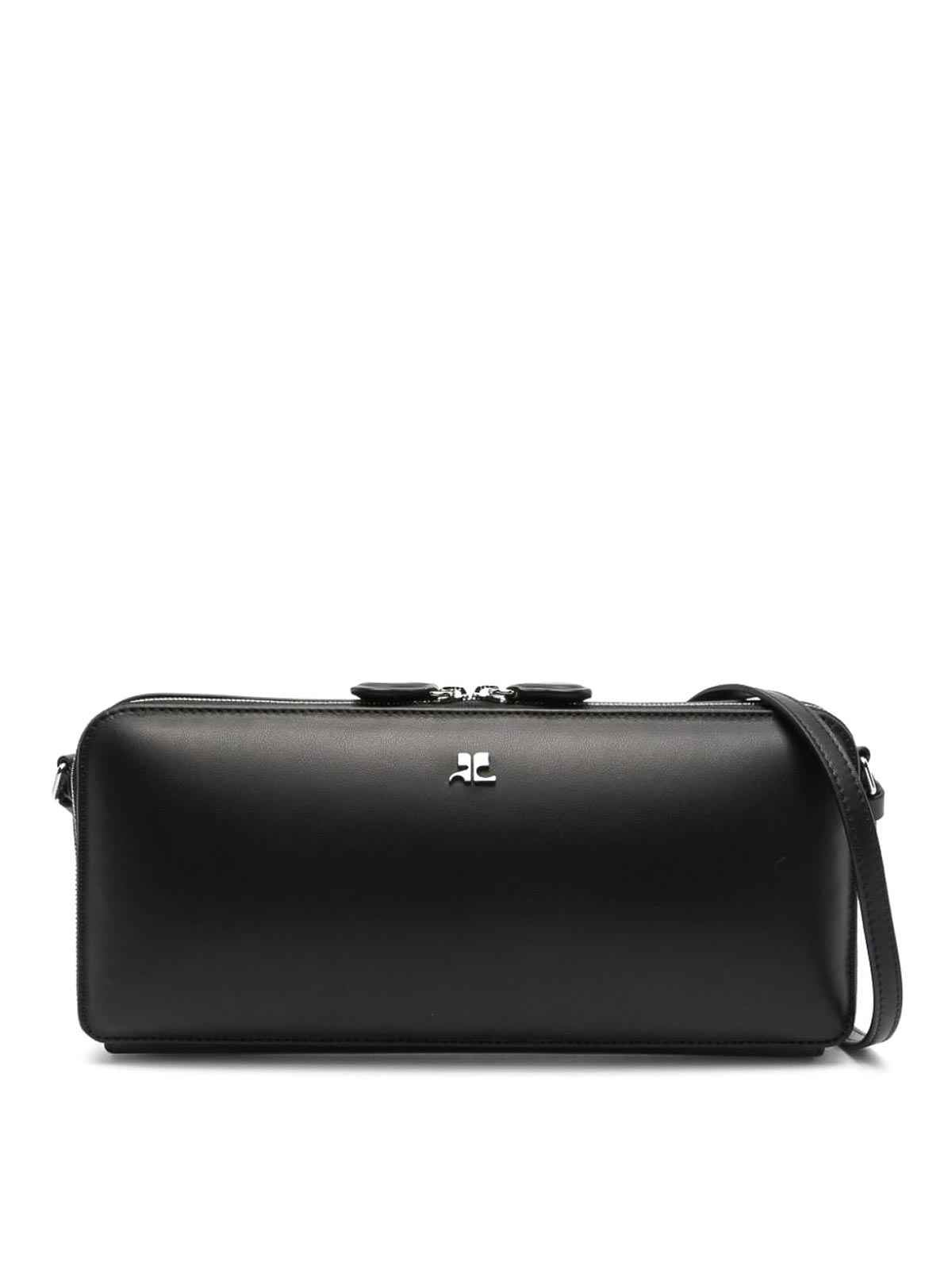Courrèges Cloud Reflex Leather Baguette Bag In Black