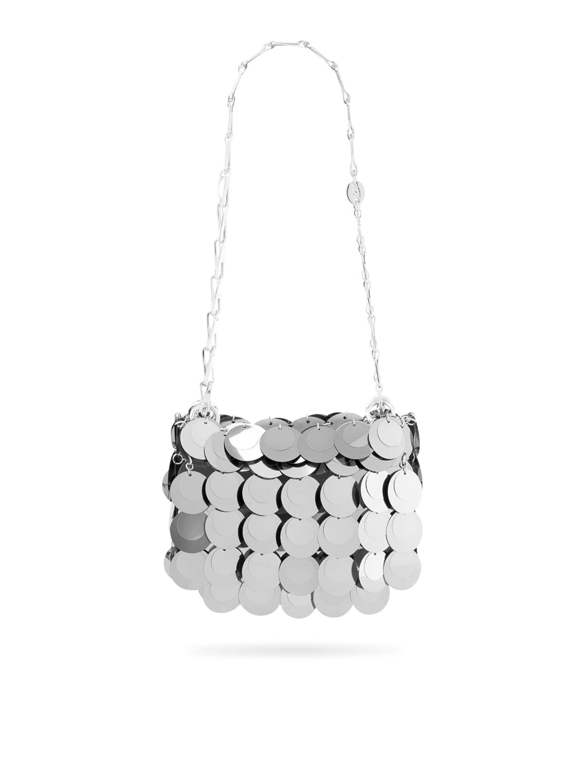 Shop Paco Rabanne Sparkle Nano Shoulder Bag In Metallic