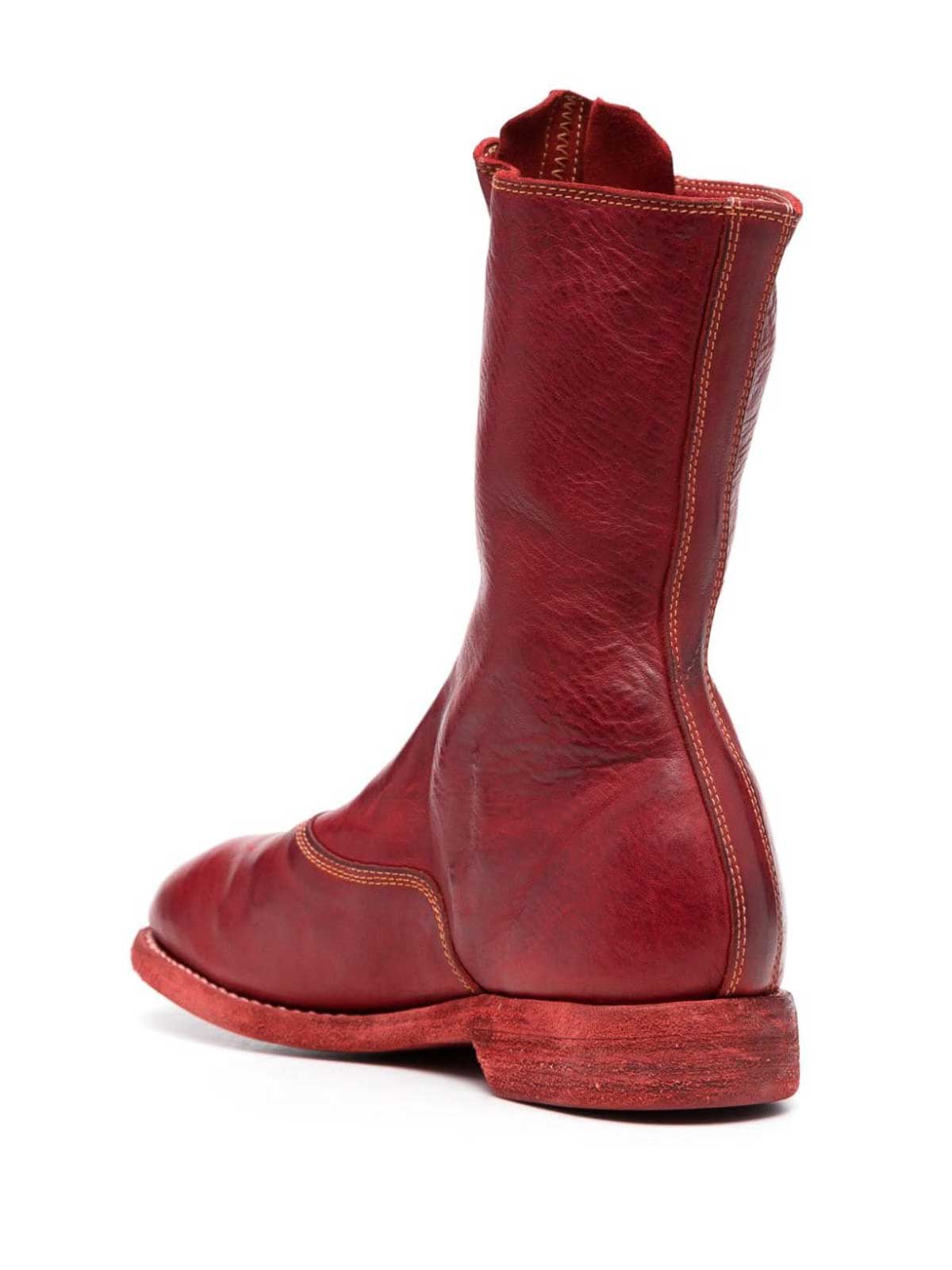 Shop Guidi Front Zip Boots In Rojo