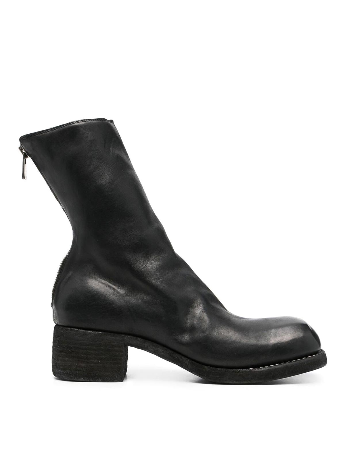 Guidi Back Zip Mid Boots In Blkt Black