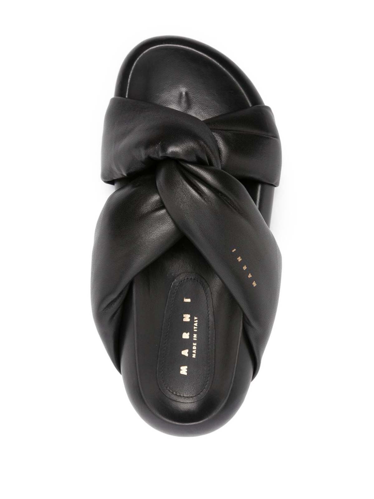 Shop Marni Tie Sandal In Black