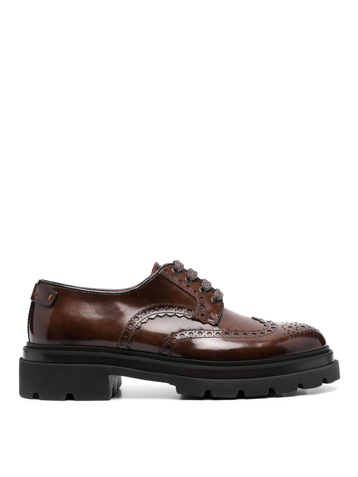 Shop Santoni Biennium Lace Up Shoes In Brown