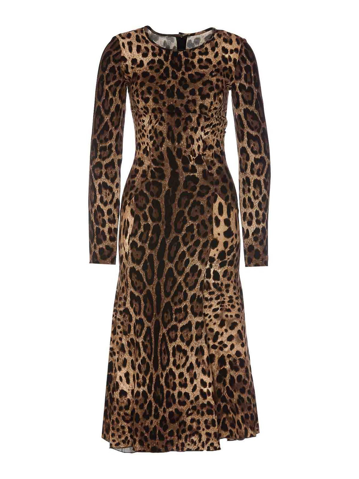 Dolce & Gabbana Animalier Print Long Dress In Multicolour