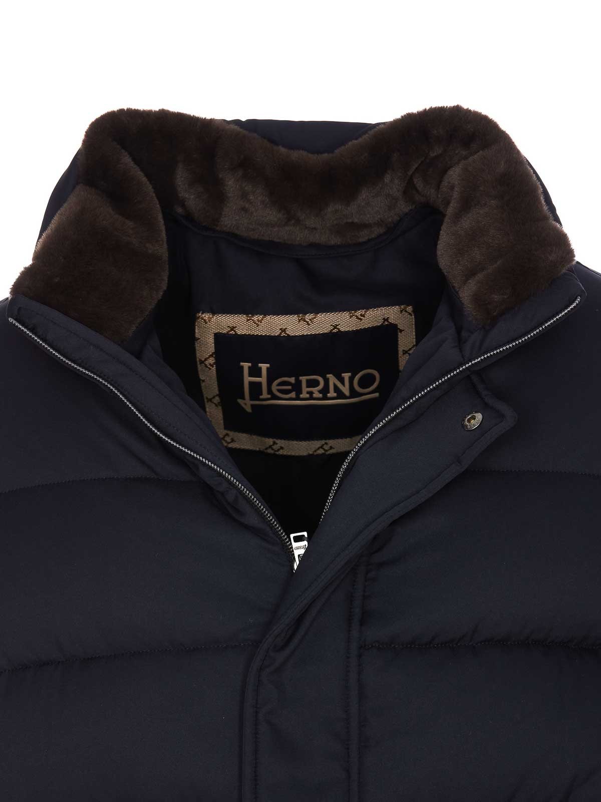 Shop Herno Wool Down Jacket In Blue