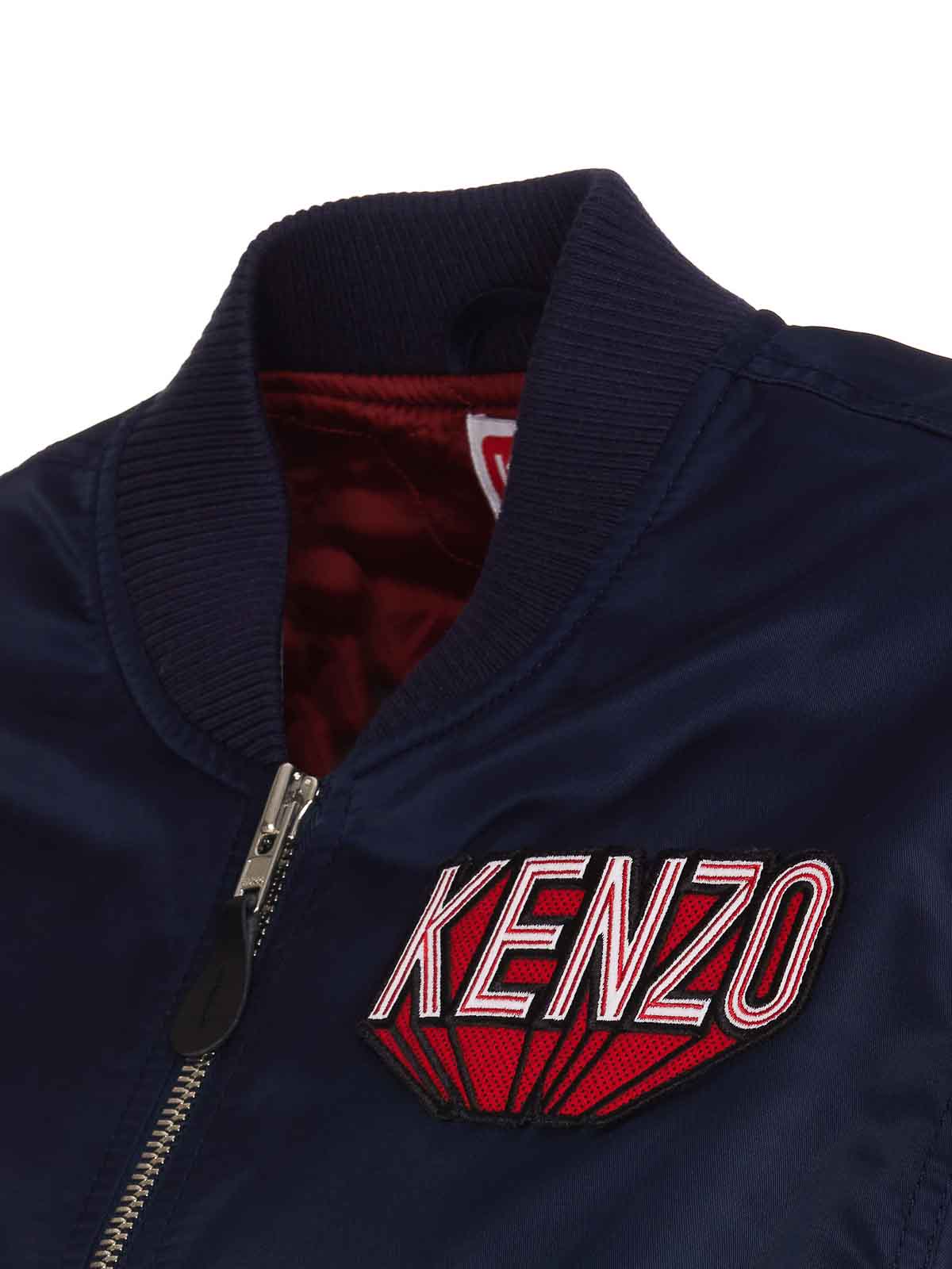Shop Kenzo 3d Bomber Jacket In Azul