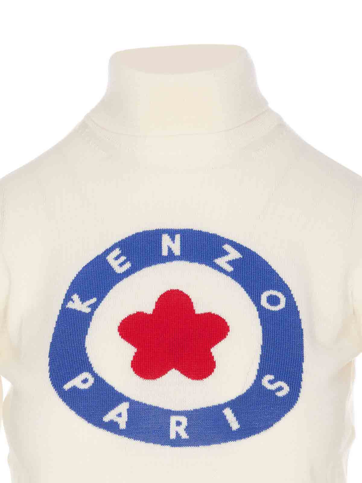 Shop Kenzo Target Sweater In White