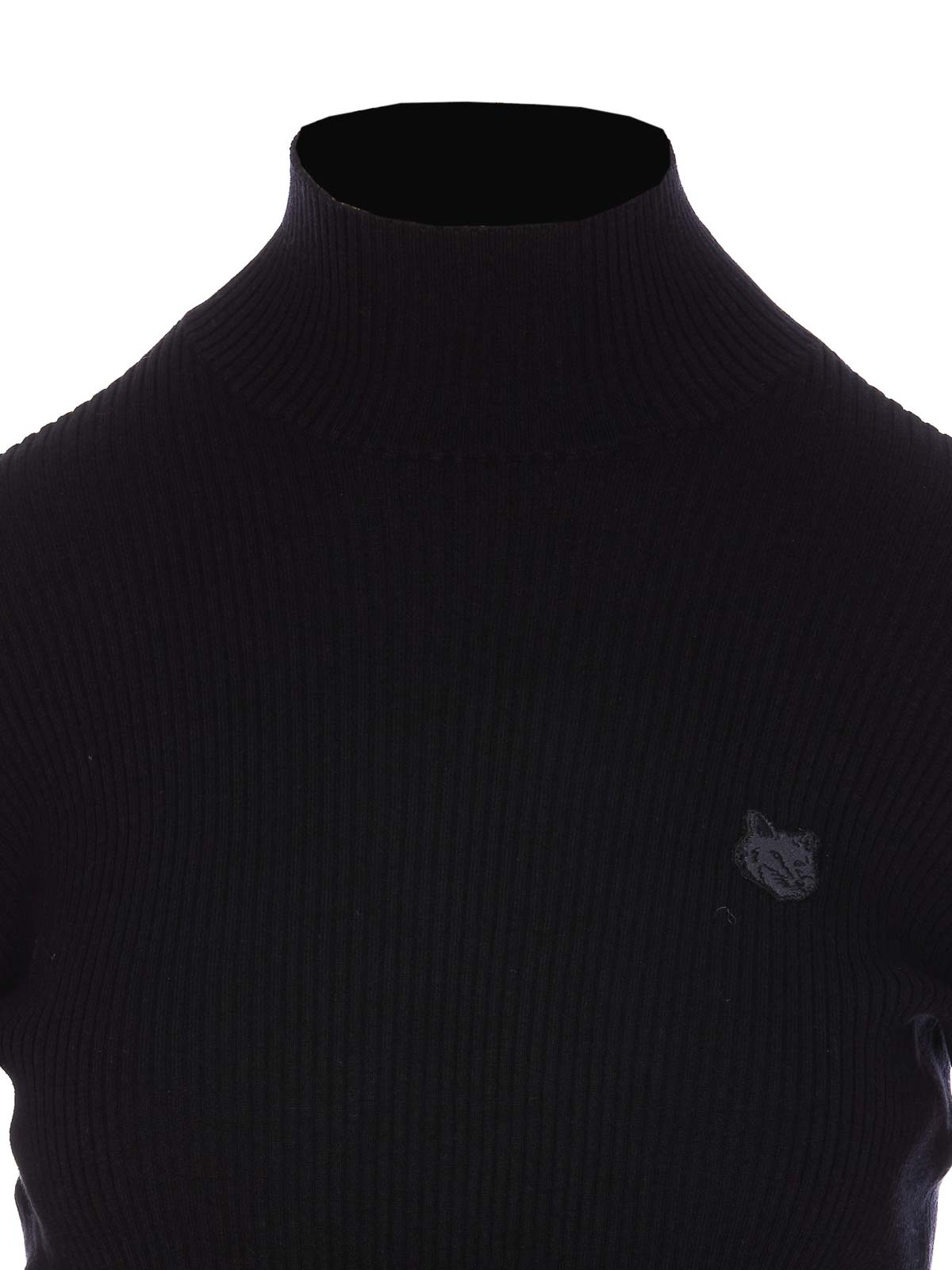Shop Maison Kitsuné Maison Kitsune' Black Fox Patch Sweater