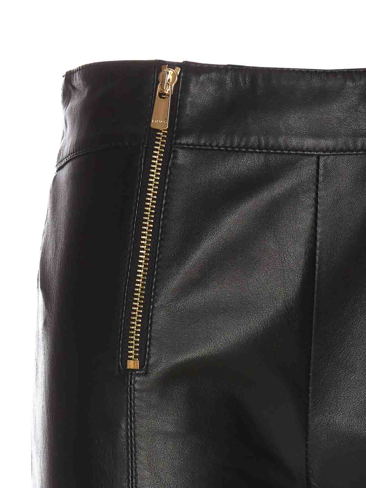 Shop Pinko Lulu Leather Leggings In Black