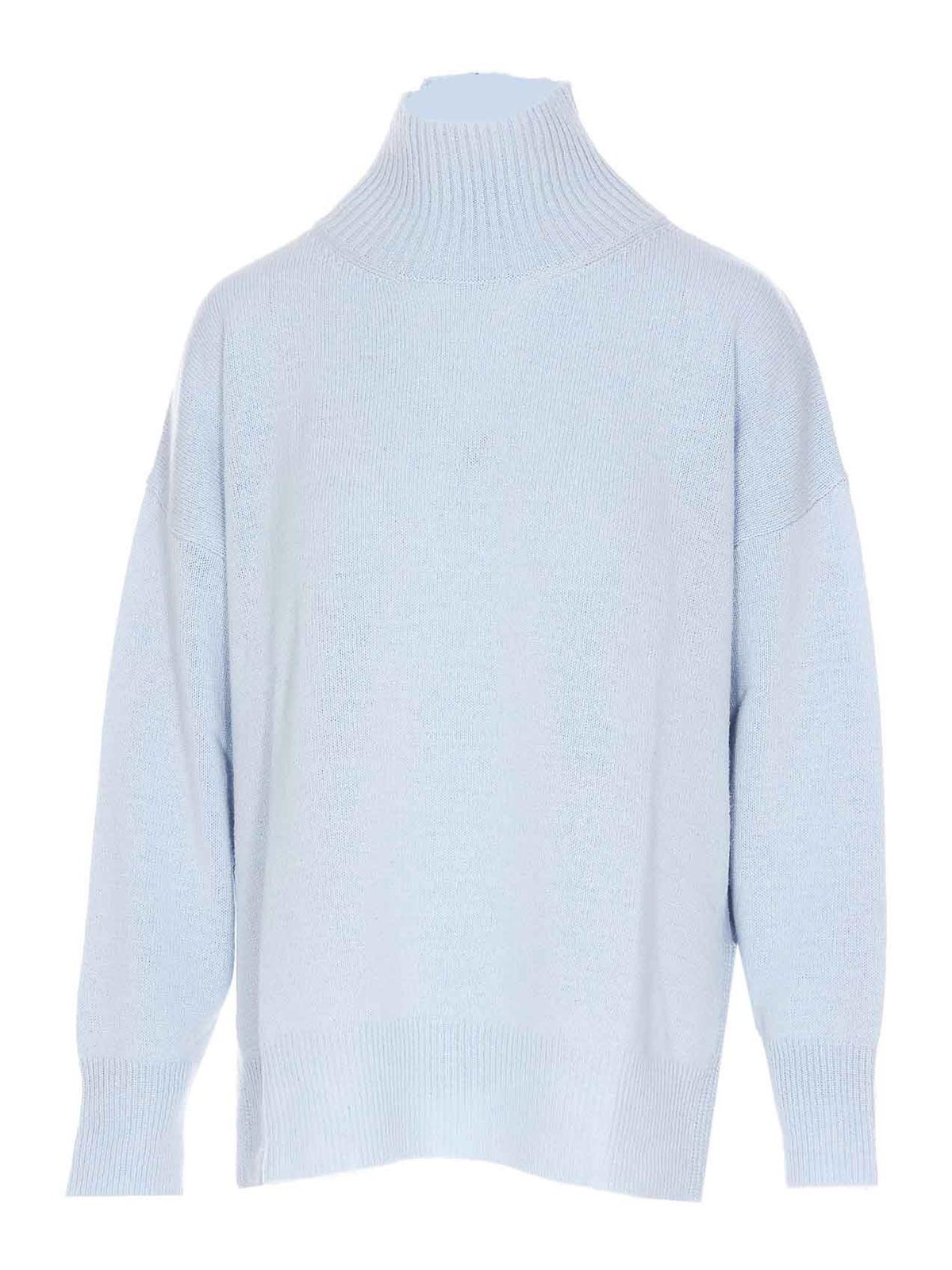 Roberto Collina Blue Wool And Cashmere Turtleneck In Blue