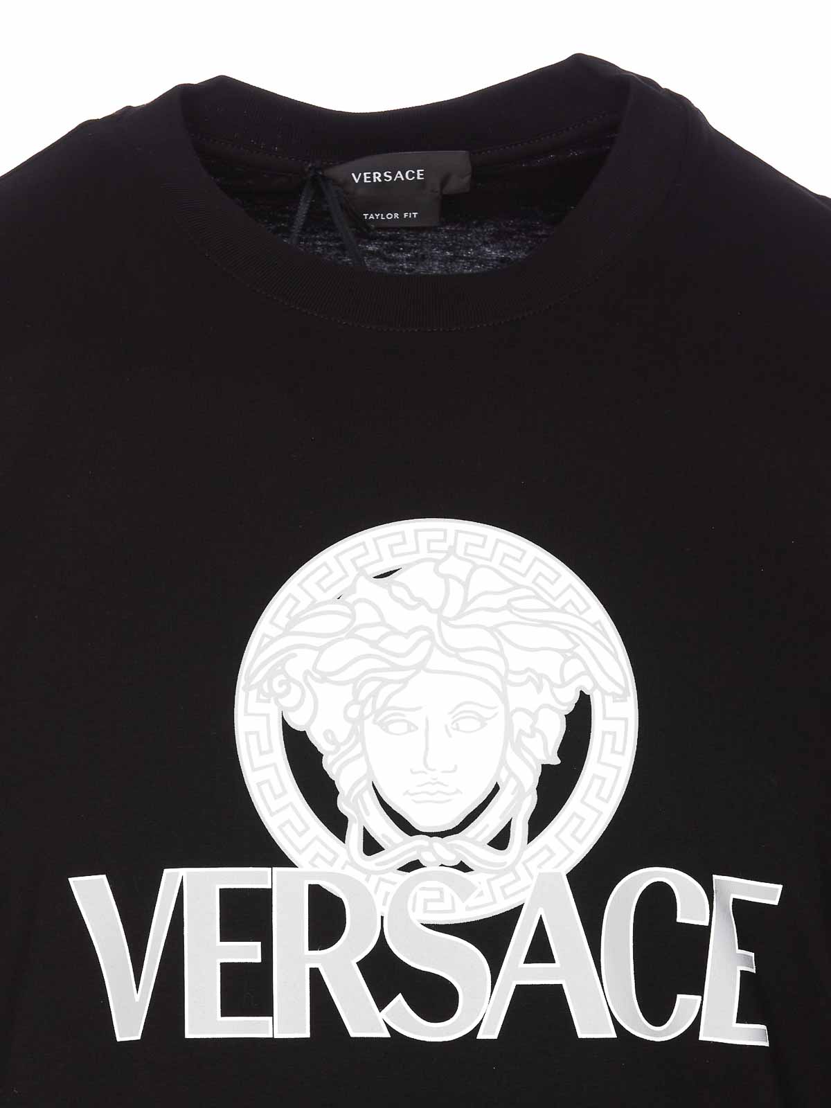 Versace Medusa print logo t-shirt - Black | 10115041A083751B000