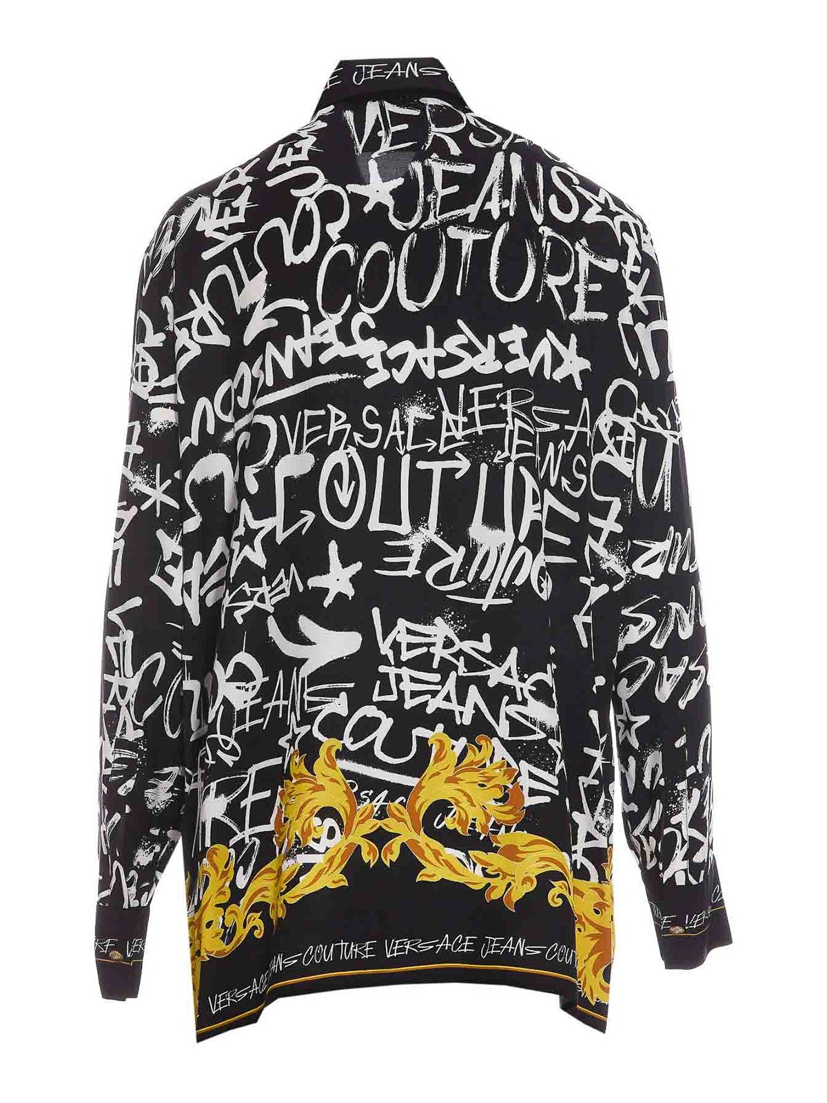 Shop Versace Jeans Couture Graffiti Logo Shirt In Negro