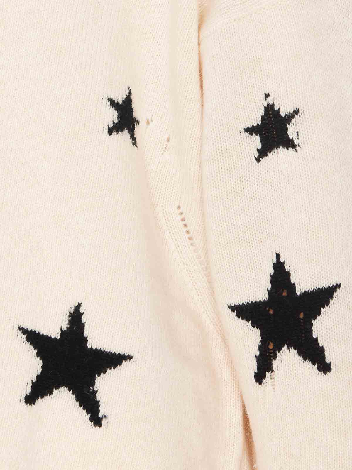 Shop Zadig & Voltaire Markus Stars Destroyed Sweater In White