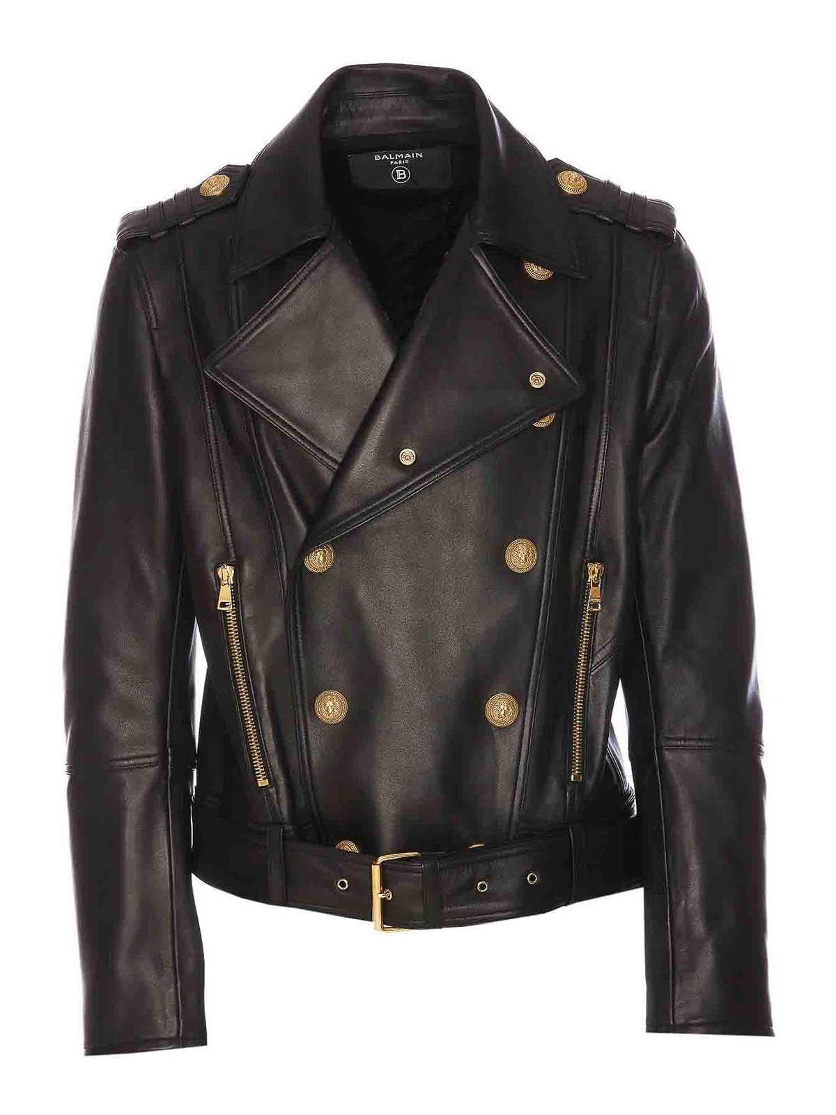 ジャケット・アウター balmain paris double Biker Jacket Balmain Double breasted biker jacket - Black - Men|TD315LB240PA