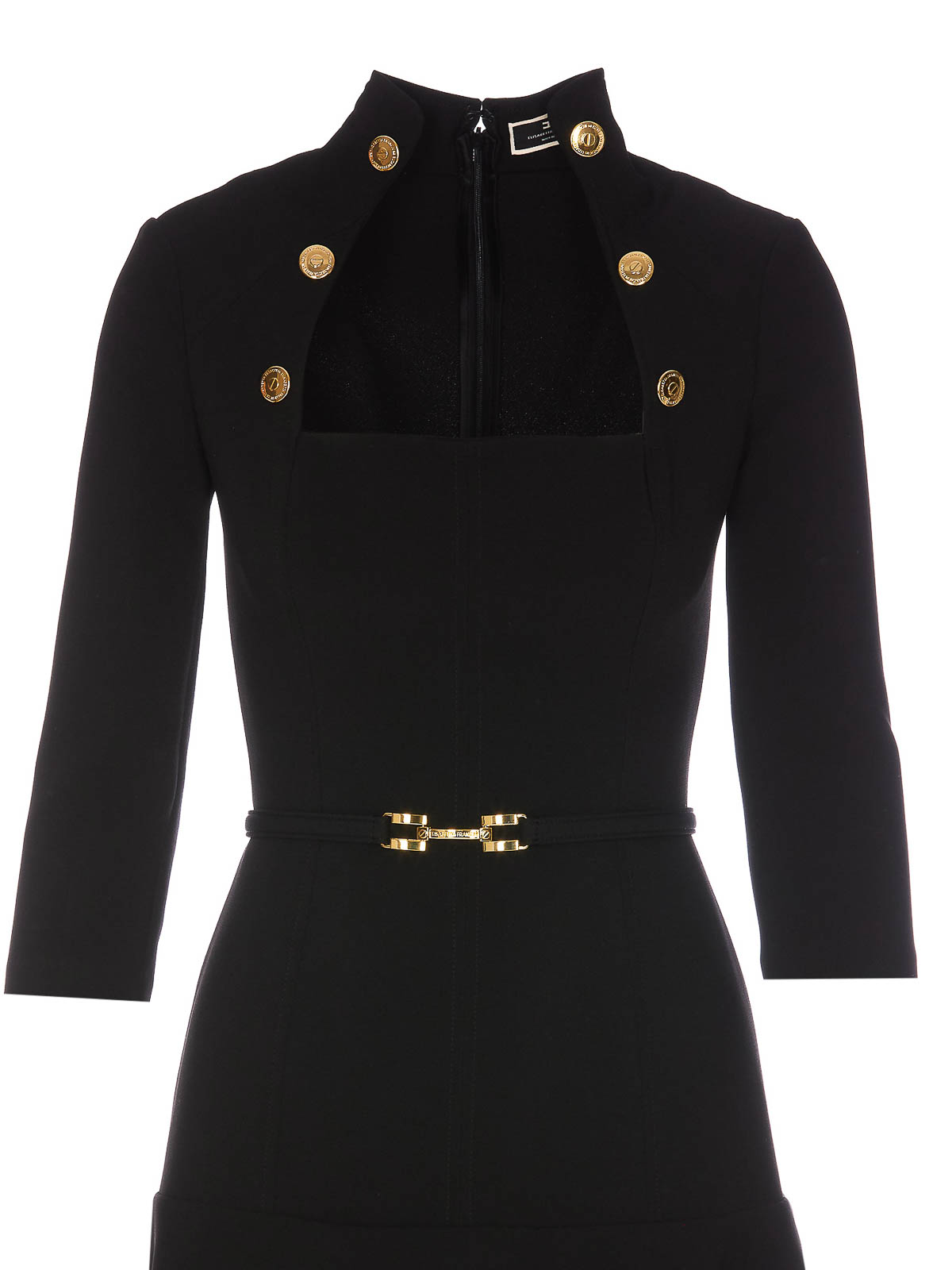 Elisabetta Franchi Stretch mini dress with morsetto belt Elisabetta Franchi Stretch mini dress with morsetto belt