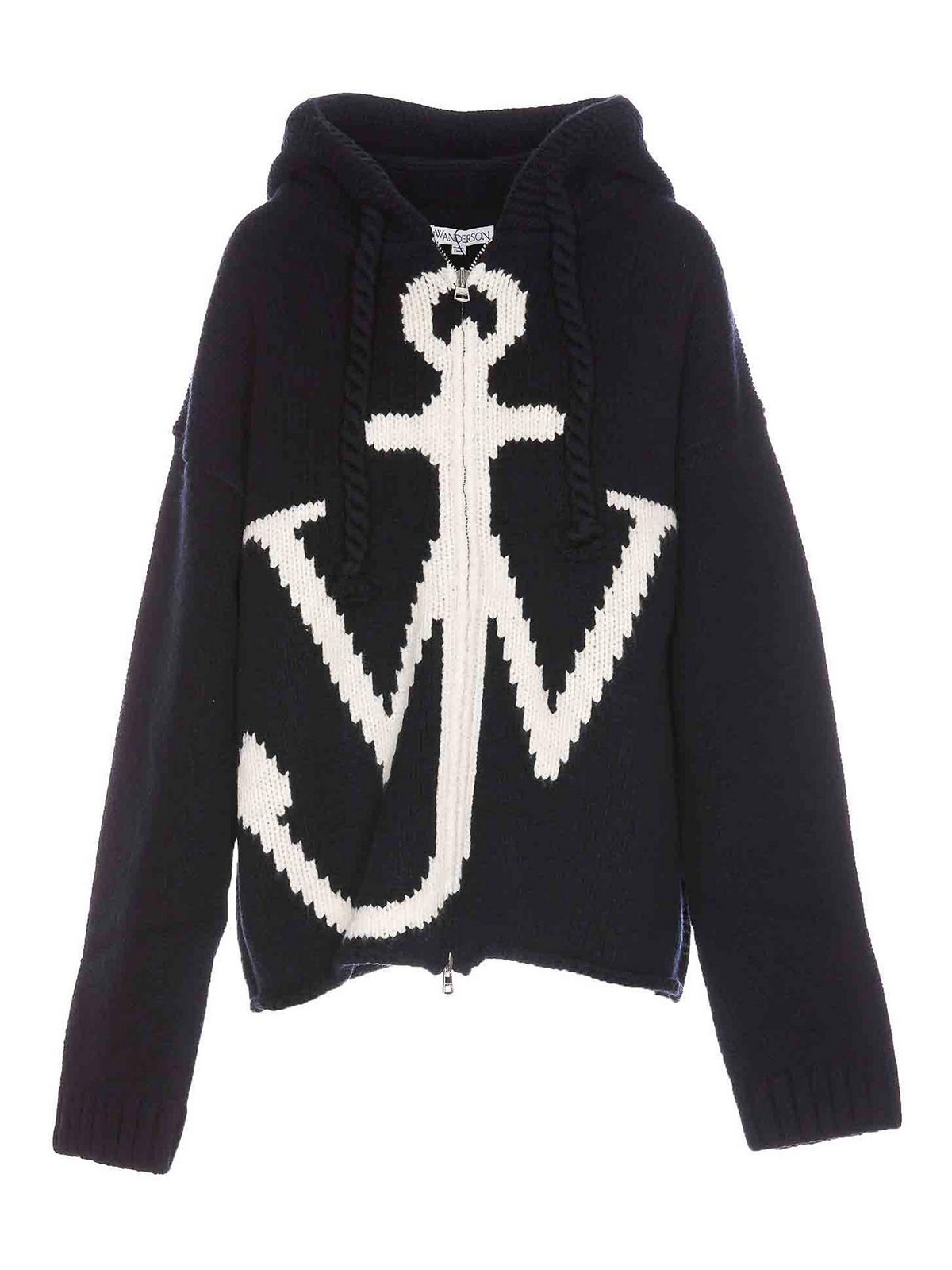 Shop Jw Anderson Zip Anchor Sweater In Blue