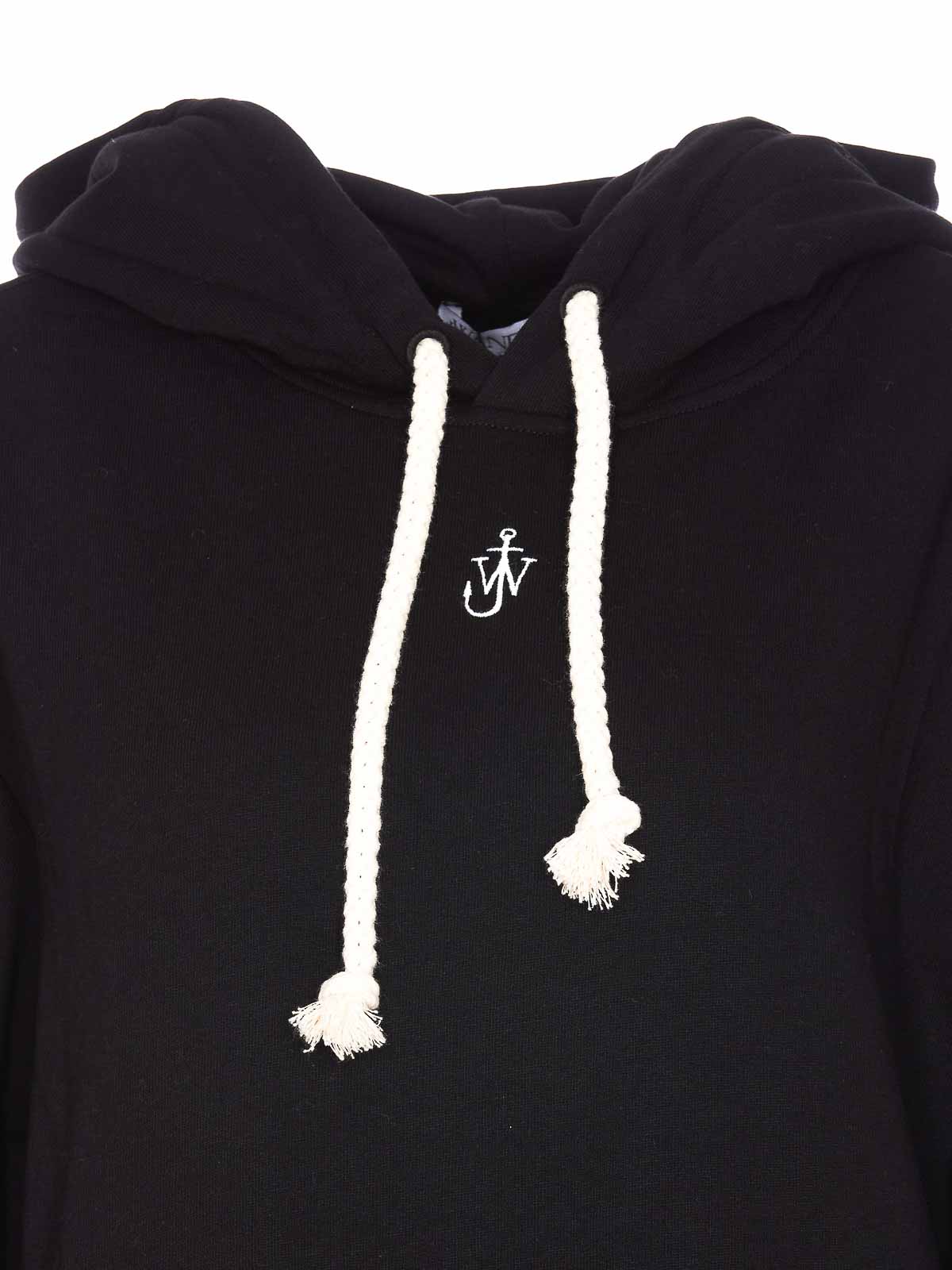 Shop Jw Anderson Anchor Embroidered Hoodie In Black