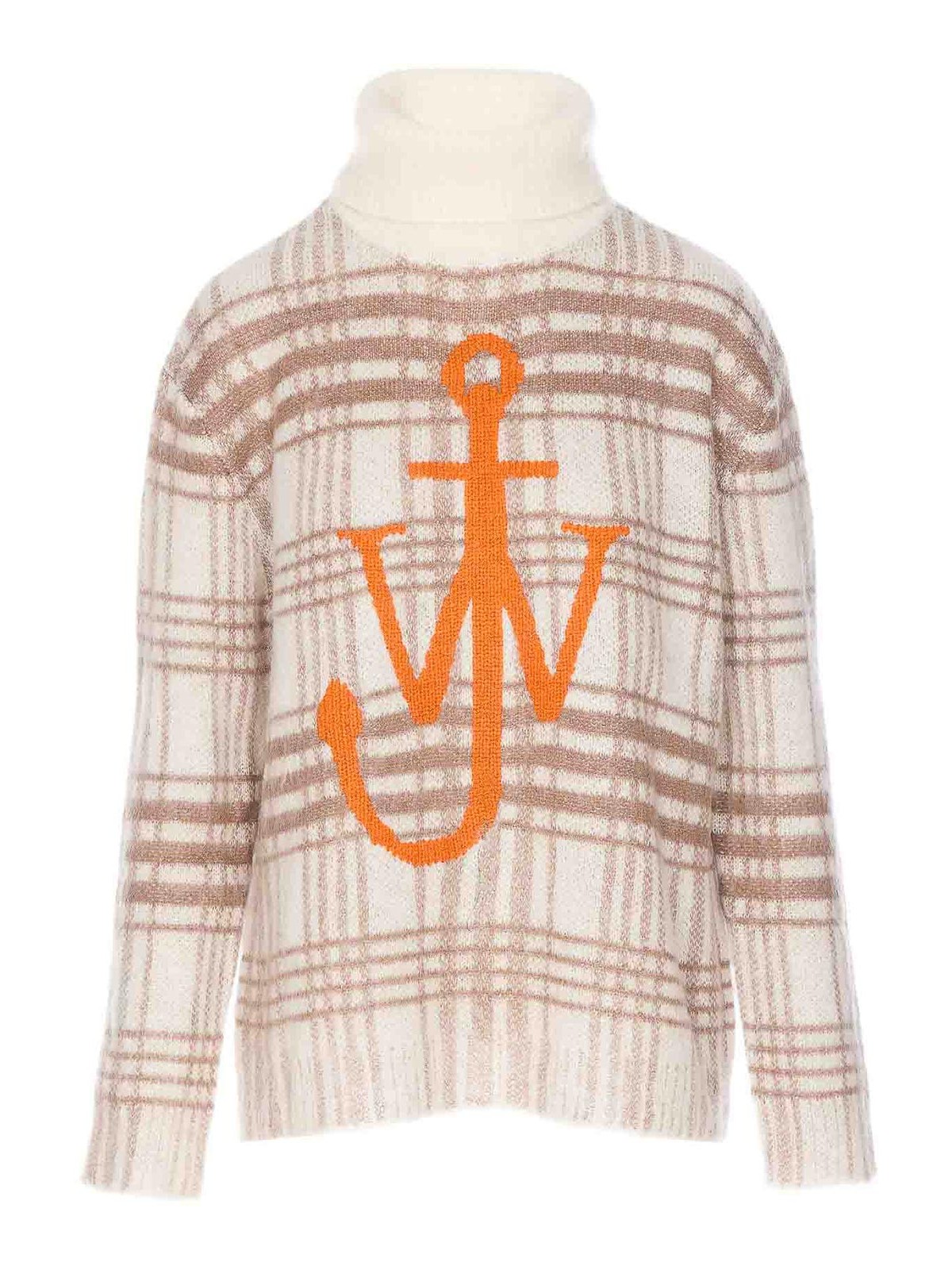【送料&関税込】J.W. Anderson Logo Check Sweater JW Anderson logo-embroidered check-pattern Jumper | White