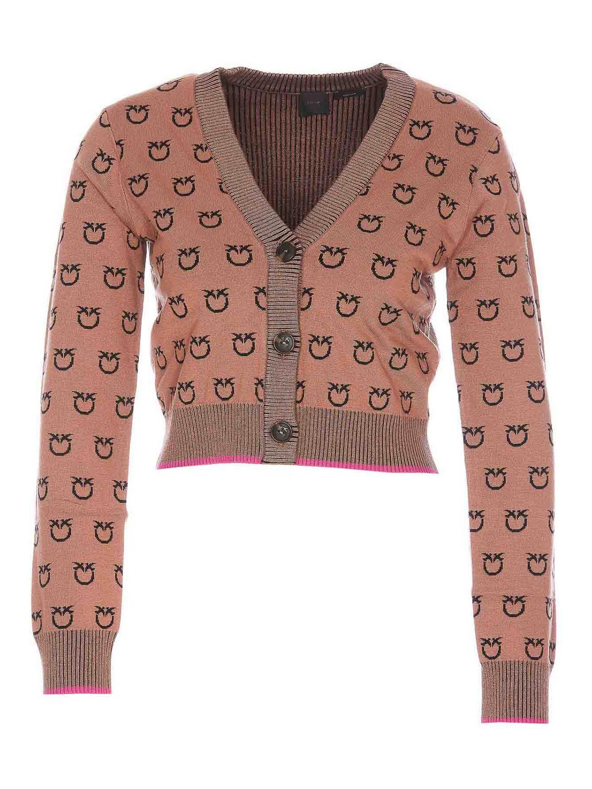 Women's 'lama' All-over Logo Cardigan by Pinko