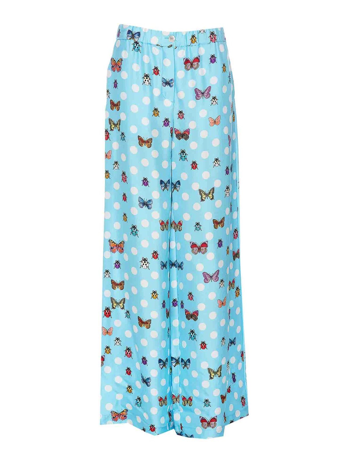 Versace Butterfly print informal pants - Blue