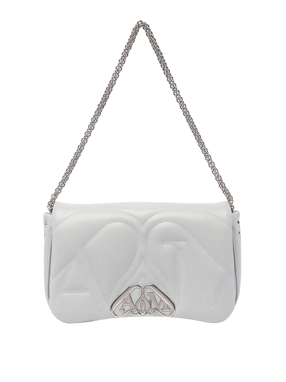 Alexander Mcqueen Small The Seal Shoulder Bag In White