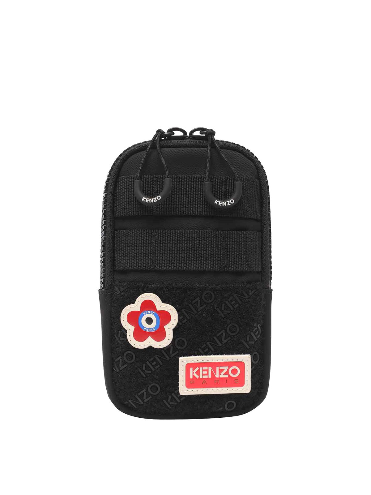 Kenzo Jungle Phone Holder On Strap In Black