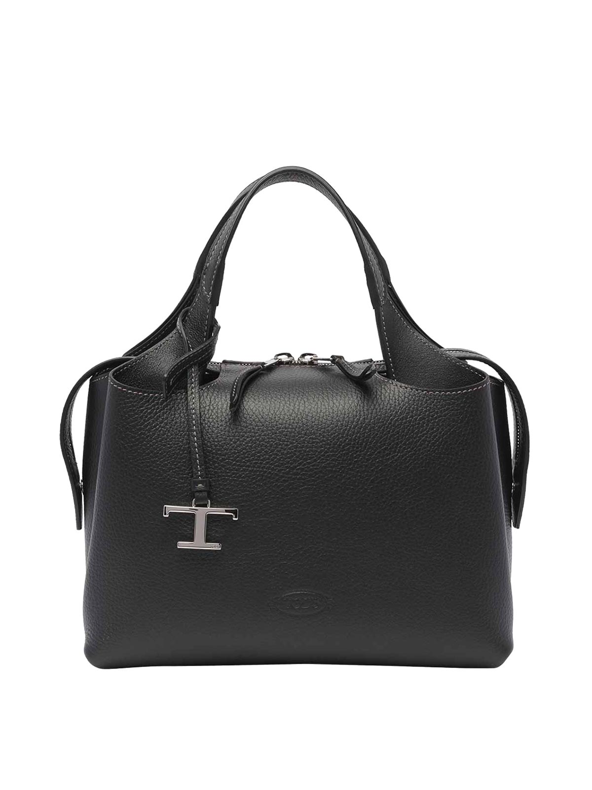 Tod's Logo Bauletto Bag In Black
