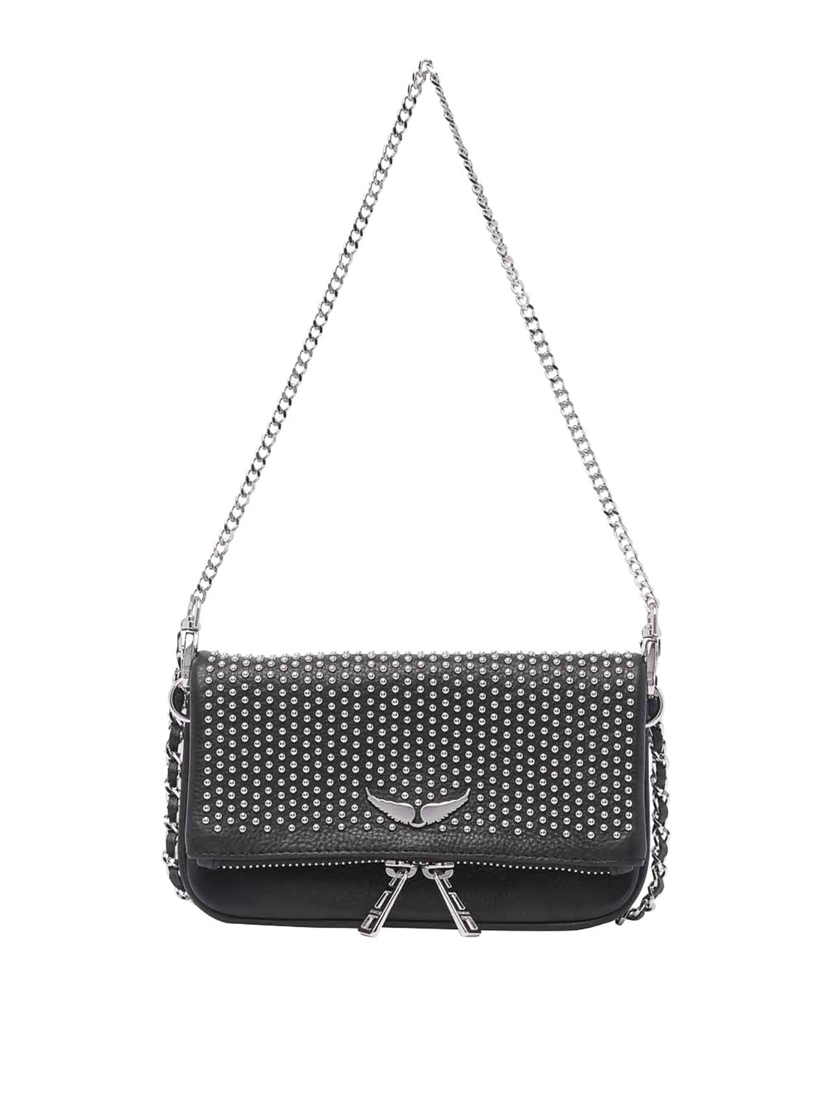 Rock Nano Plumetis Hobo Bag - Zadig & Voltaire - Leather - Black