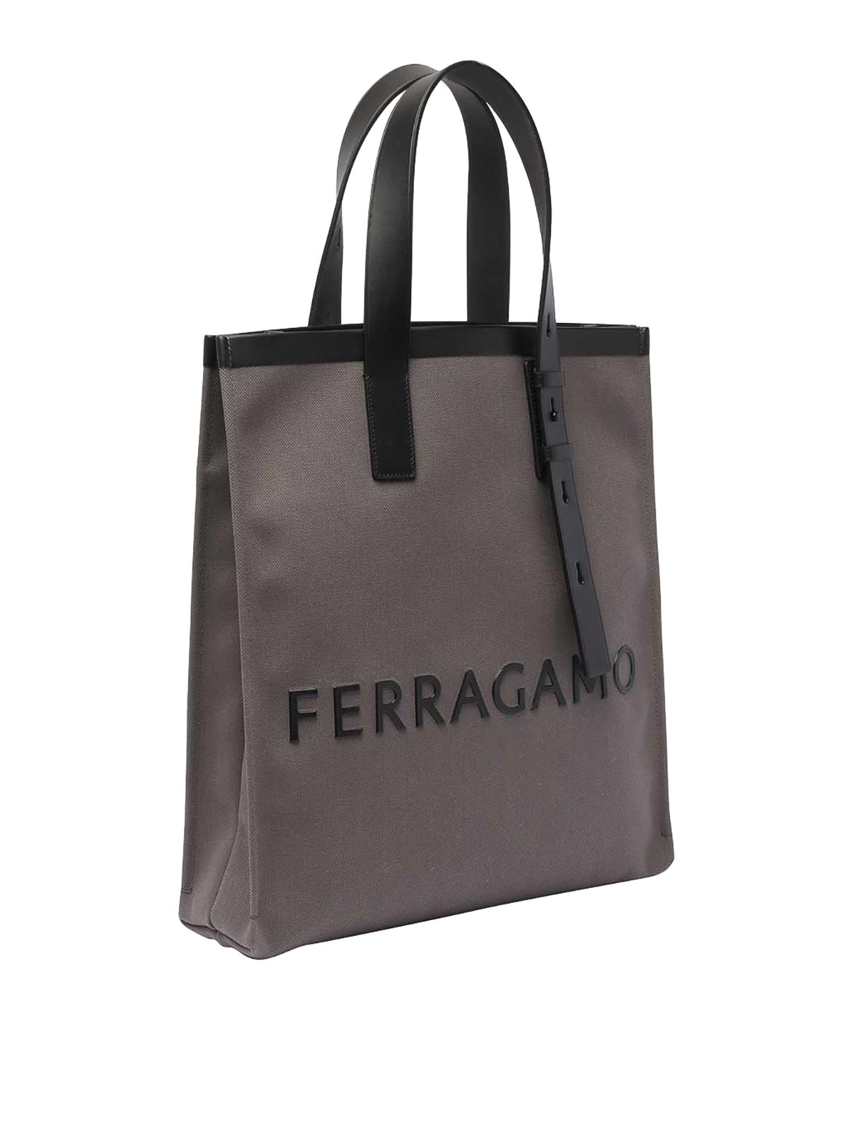 Ferragamo Logo shopping bag - Grey - Men|764872241297NERO