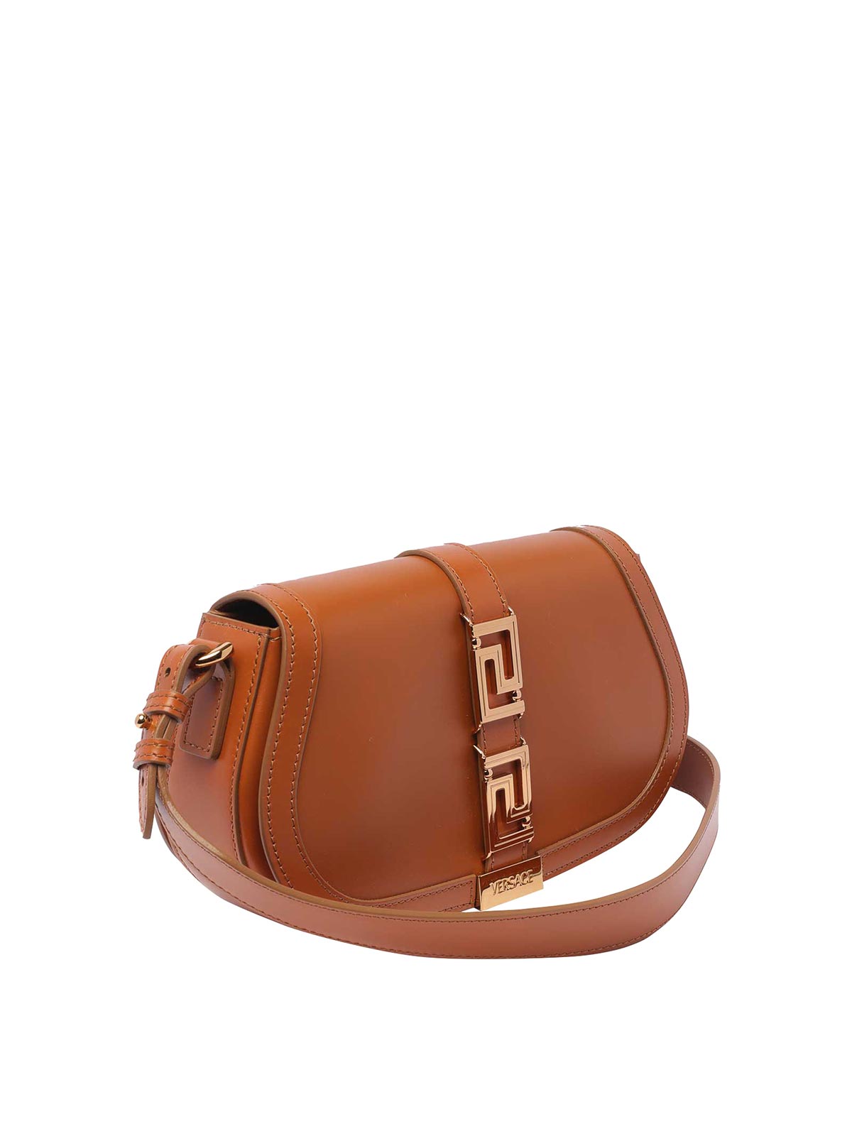 Greca Goddess Medium Leather Shoulder Bag