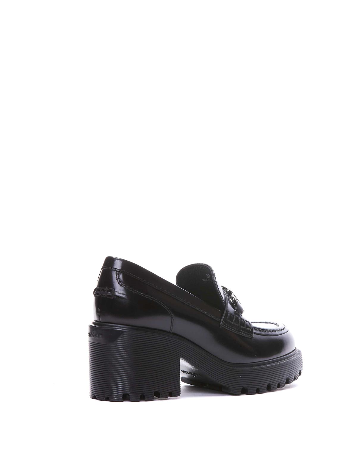 Shop Hogan H649 Loafers In Black