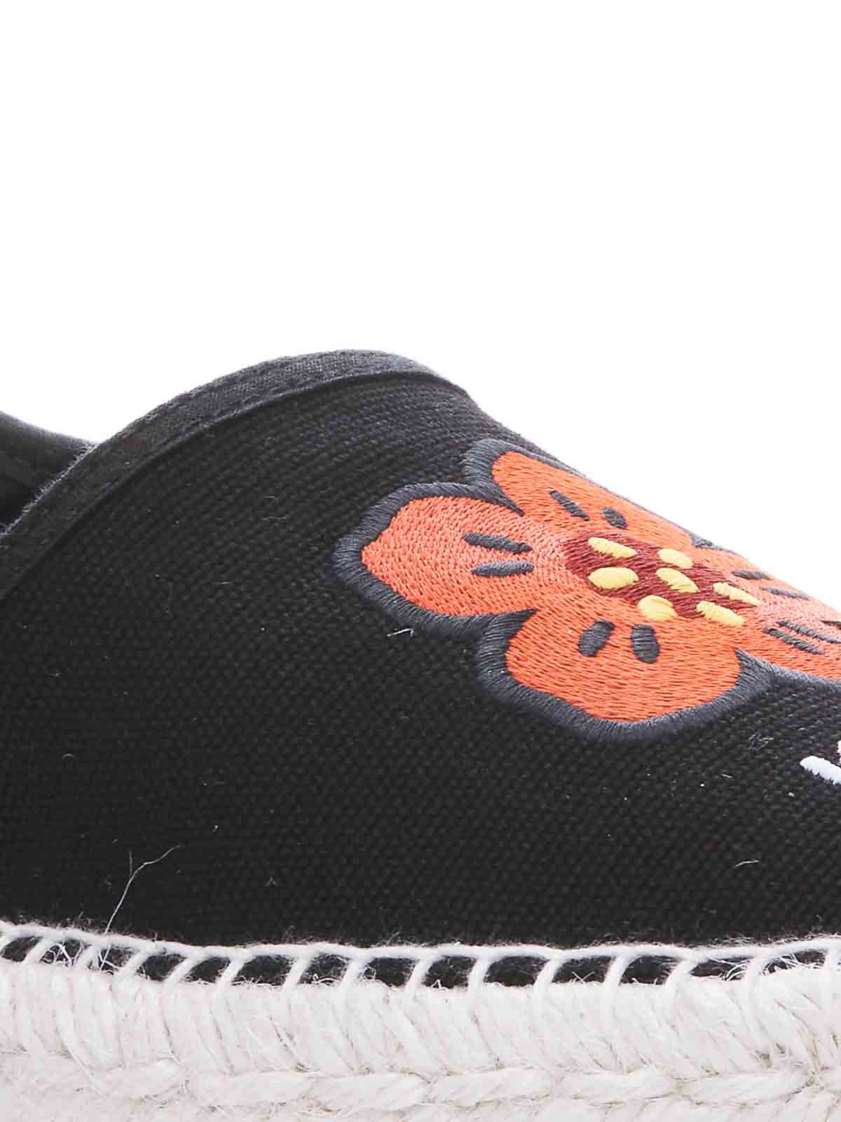 Shop Kenzo Boke Flower Logo Espadrilles In Black