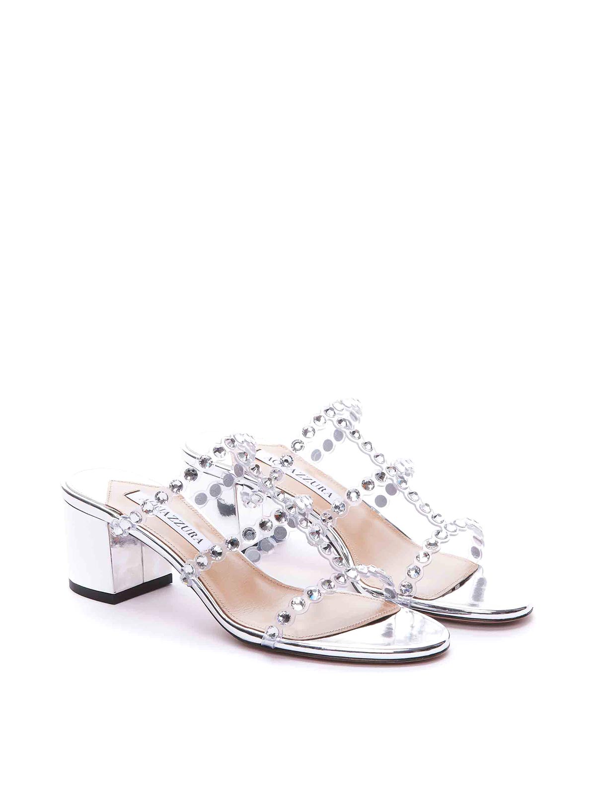 Aquazzura Tequila plexi sandal 50 - Silver - Women
