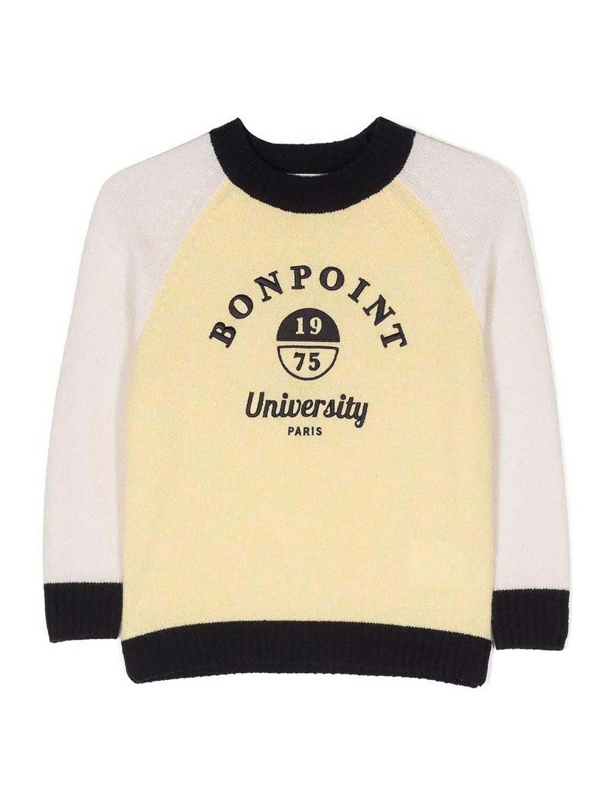 BONPOINT YELLOW WITH CONTRASTING PANEL WOOL  JUMPER