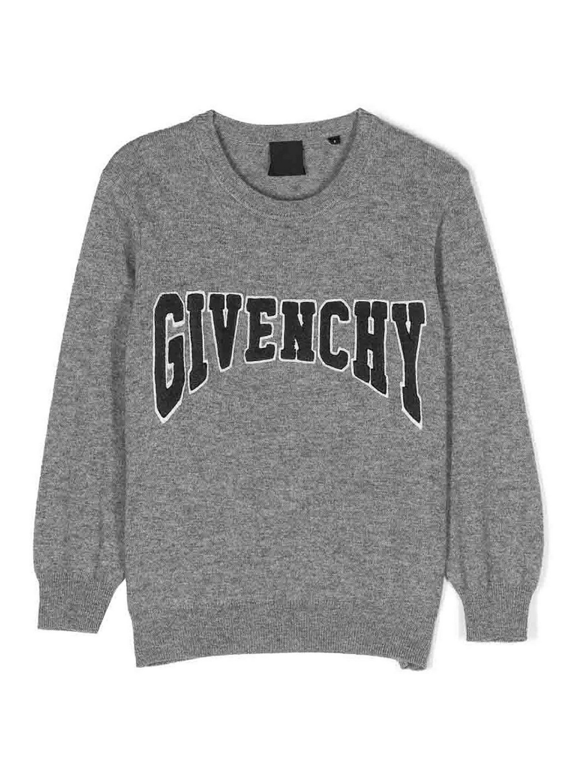 GIVENCHY GREY CASHMERE AND WOOL BOY GIVENCHY JUMPER