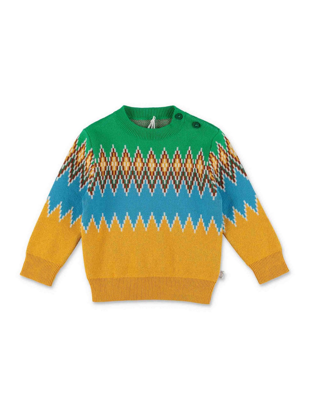 Stella Mccartney Kids' Multicolor Cotton And Wool Baby Boy Jumper In Multicolour