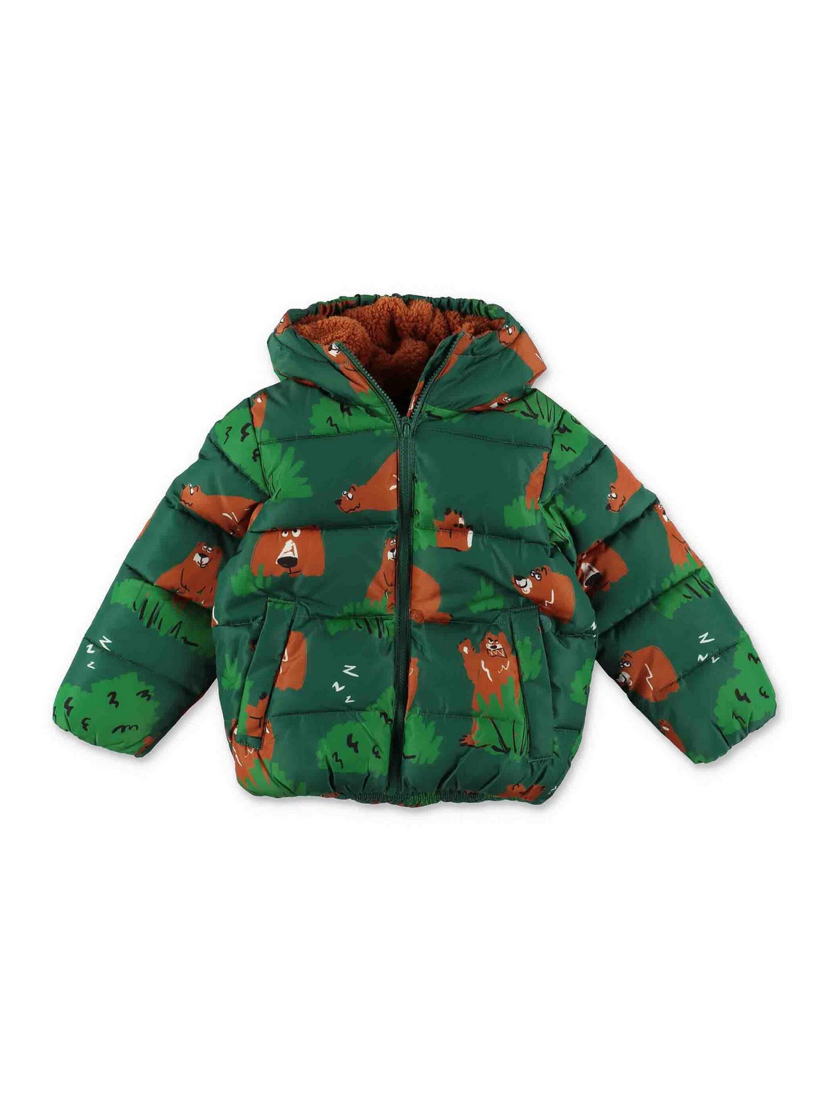 Stella Mccartney Kids' Green Nylon Boy Padded Jacket With Hood