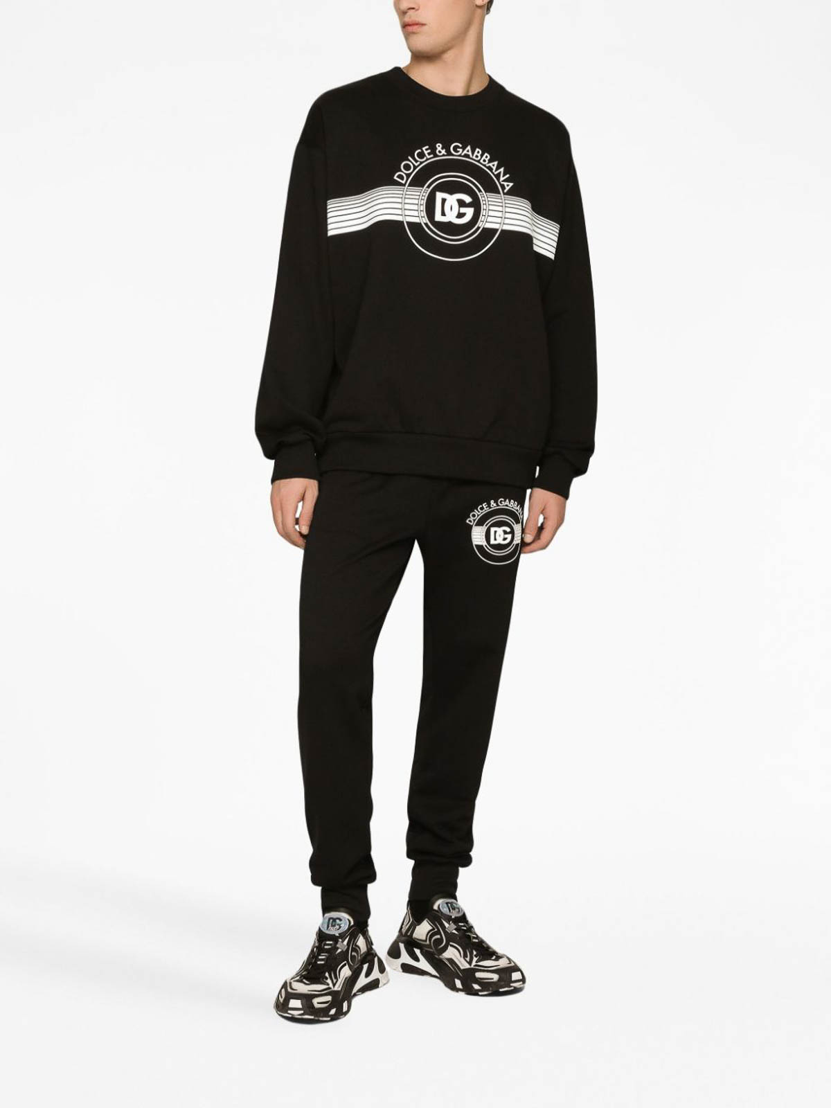 Shop Dolce & Gabbana Logo Print Sweatshirt In Black